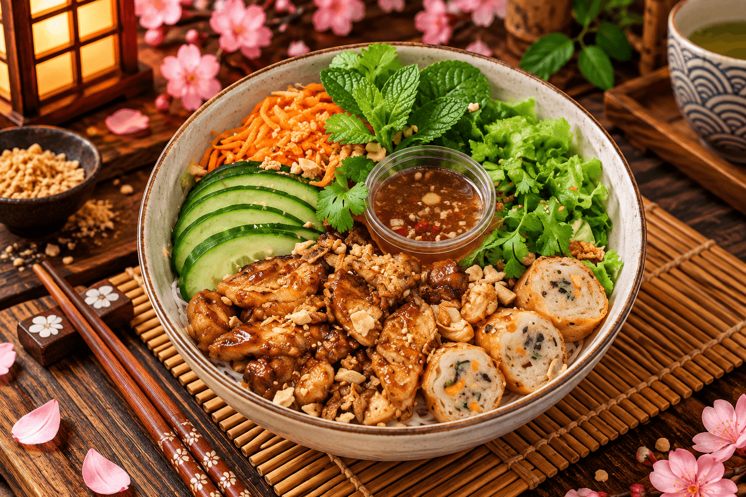 Bobun poulet teppanyaki