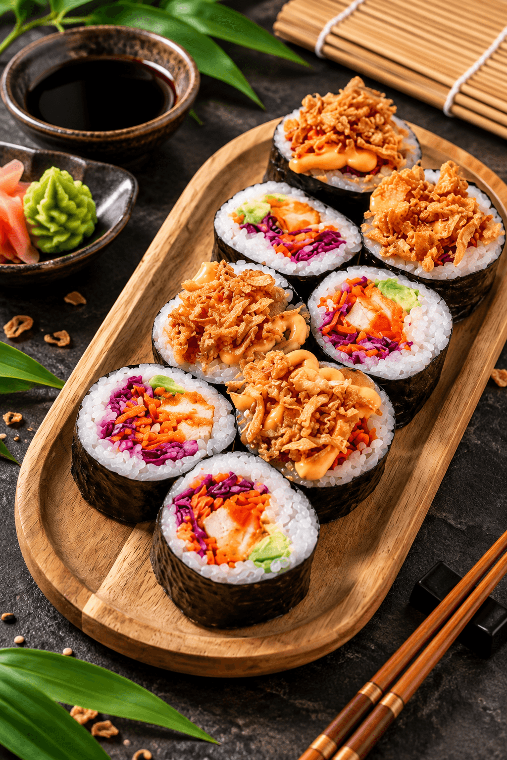 Chicken crunch futomaki - 8 pieces