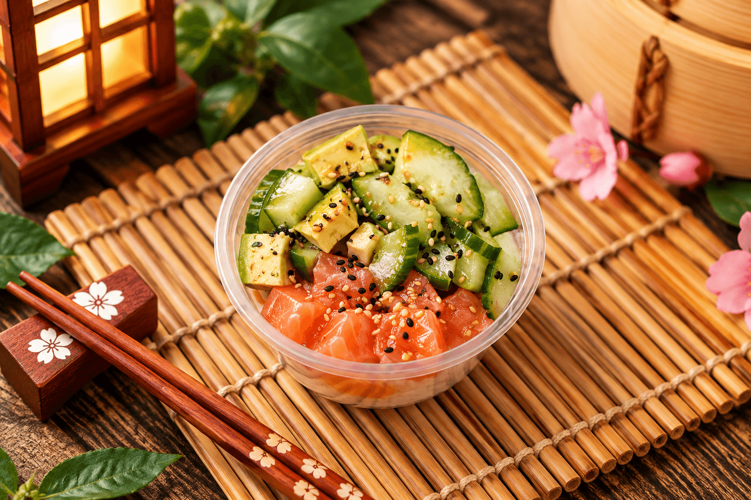 Mini poke lele salmon