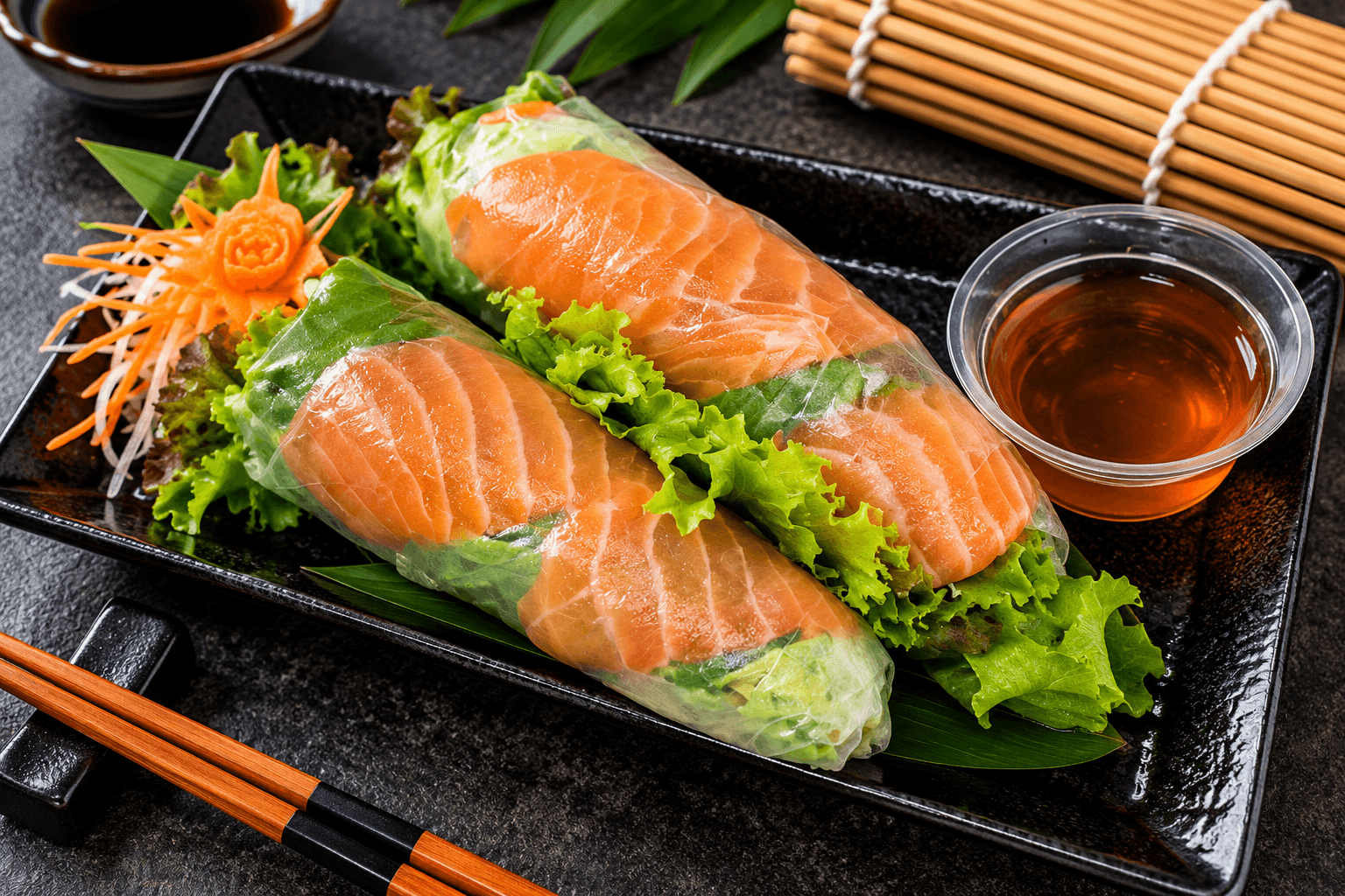 Salmon spring roll - 2 pieces