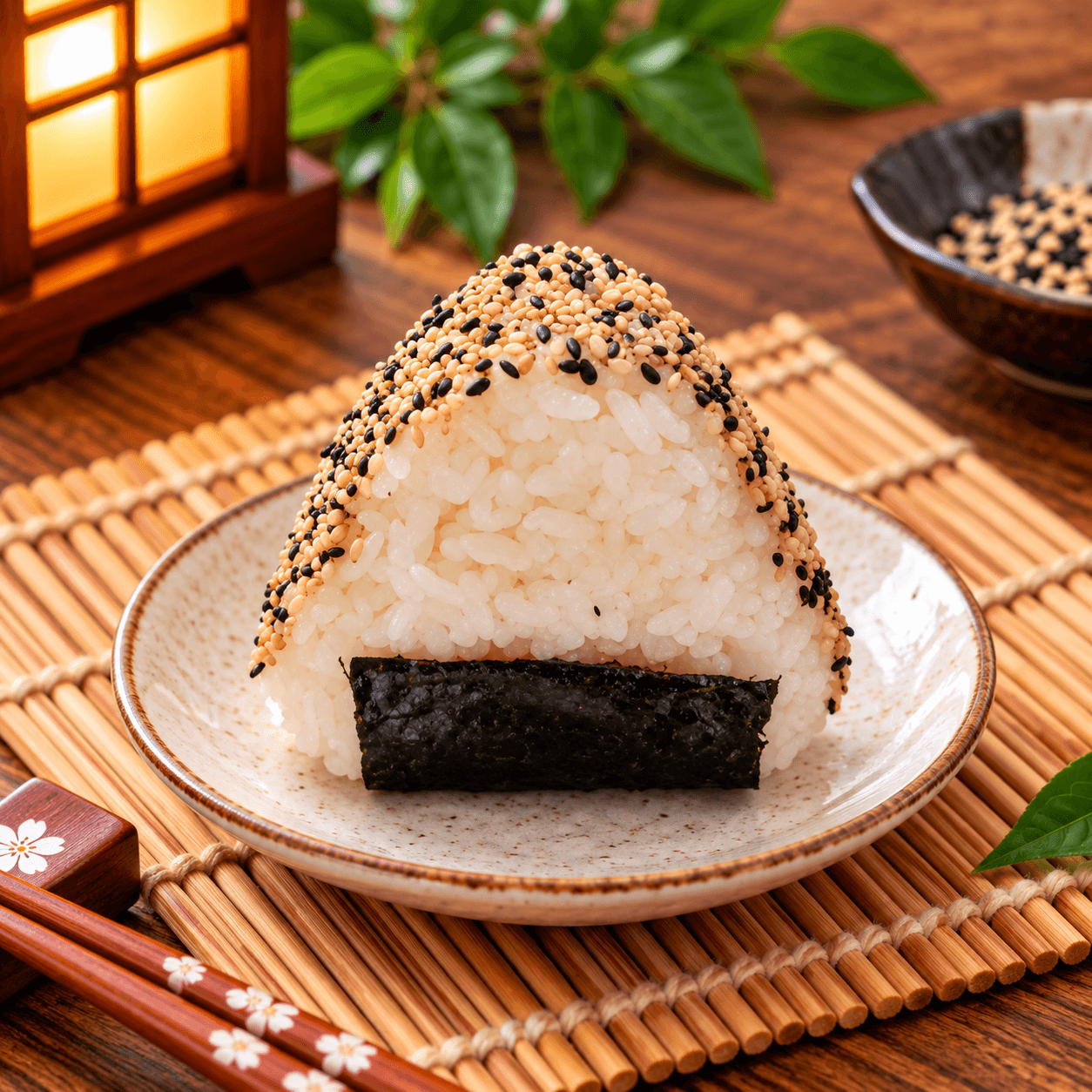 Veggie onigiri avocado, cheese & sesame